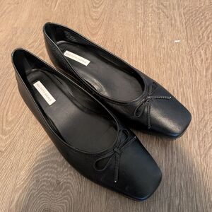 Saks Fifth Avenue Leather Square Toe Flats